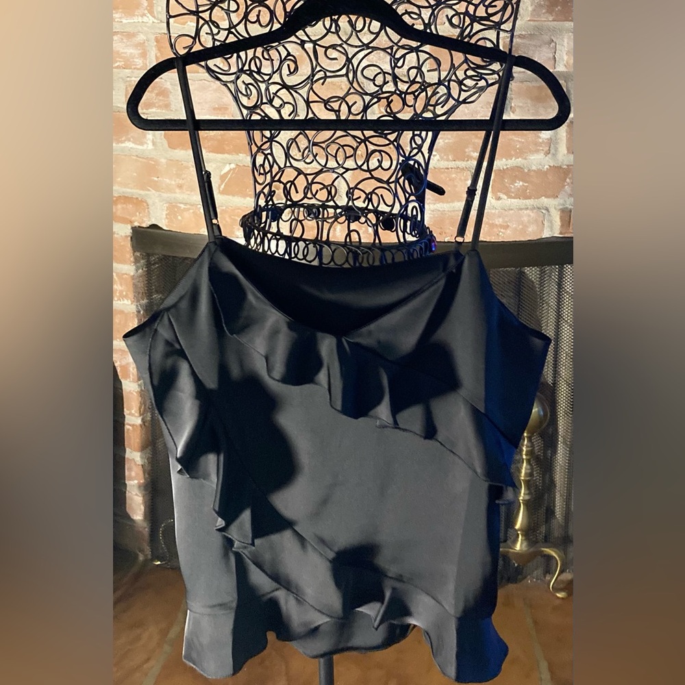 Scoop Black Ruffled Camisole